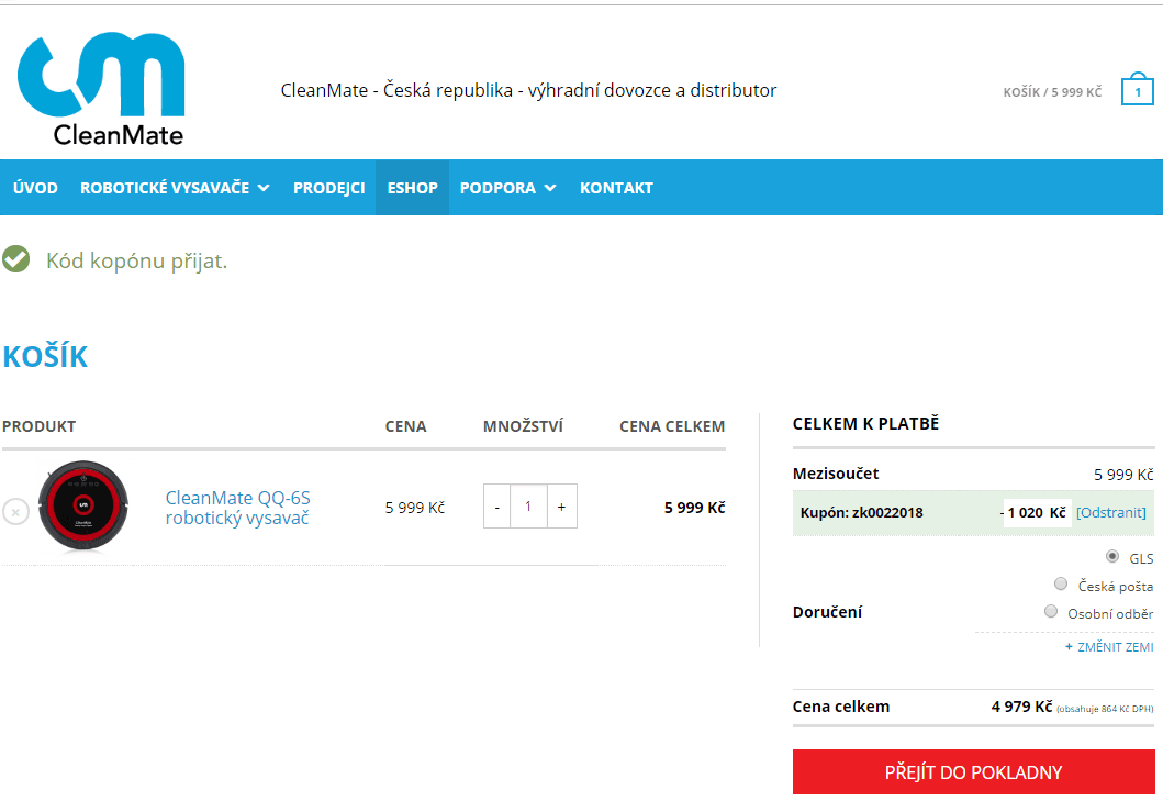 Robotický vysavač CleanMate QQ 6S
