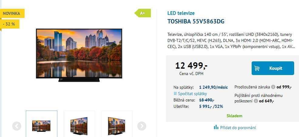 Ultra HD TV, Smart, HDR, 140 cm, Toshiba