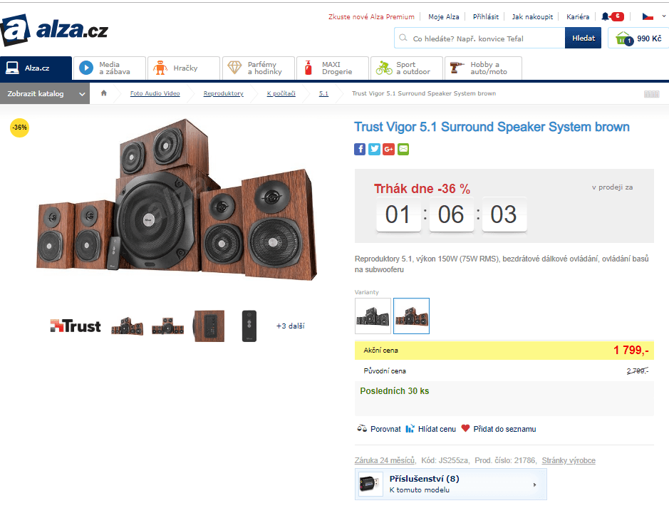 Reproduktory Trust Vigor 5.1 Surround