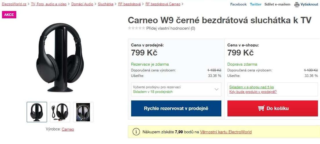 Multifunkční bezdrátová sluchátka Carneo