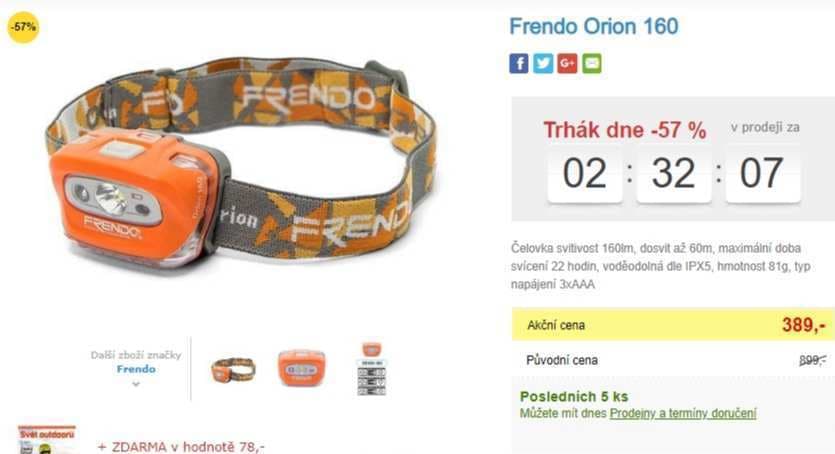 Čelovka Frendo Orion 160