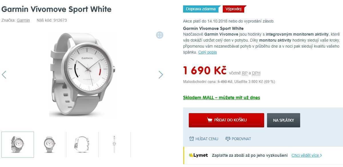 Chytré hodinky Garmin vívomove Sport