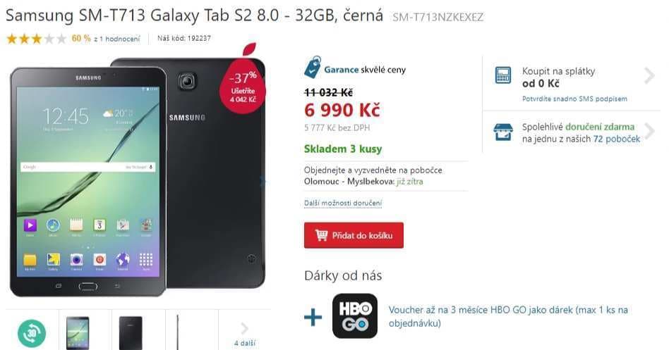 Tab Samsung, 8x 1,8GHz, 3GB RAM, 8"
