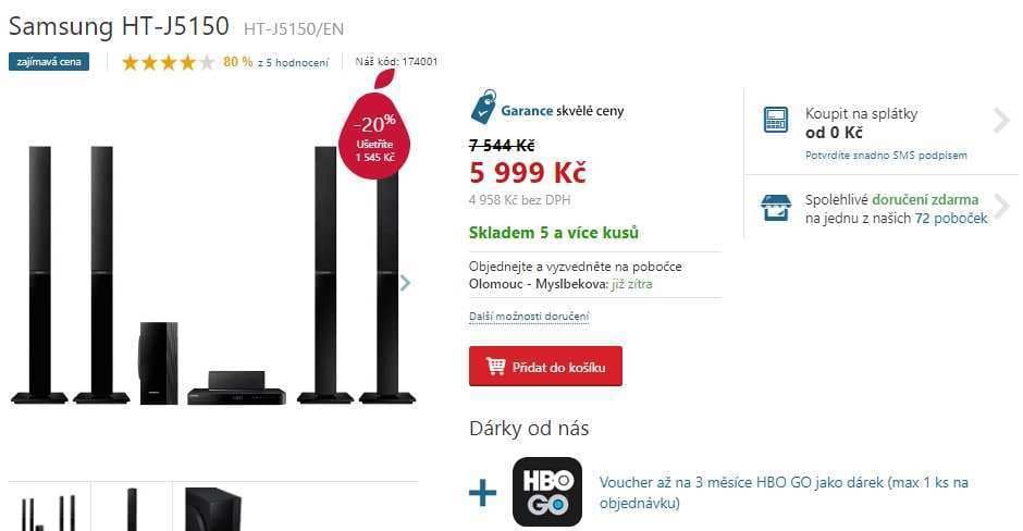 Blu-ray 5.1 kanálové domácí kino Samsung