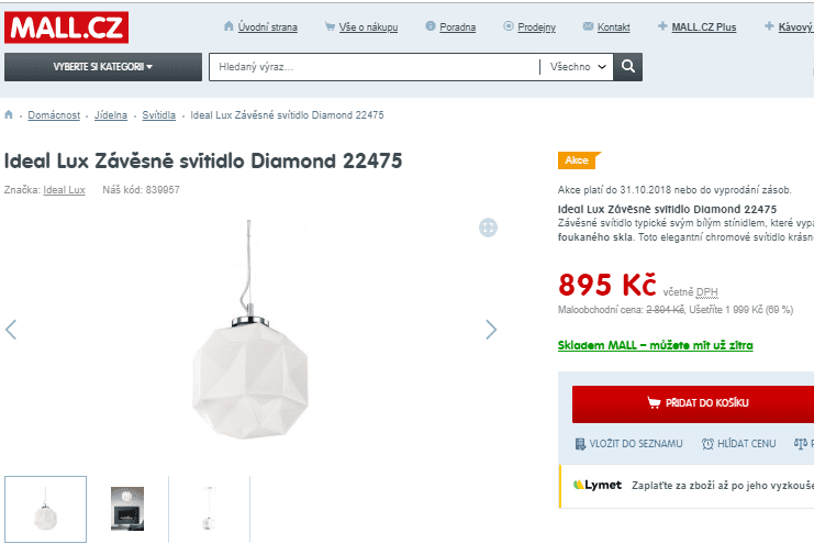 Závěsné svítidlo Ideal Lux Hangar Aluminio