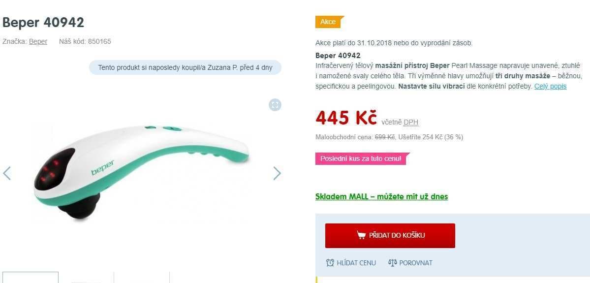 Masážní přístroj Beper Pearl Massage