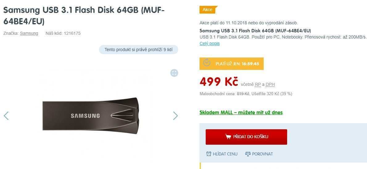 USB flash disk Samsung, 64GB, 3.1