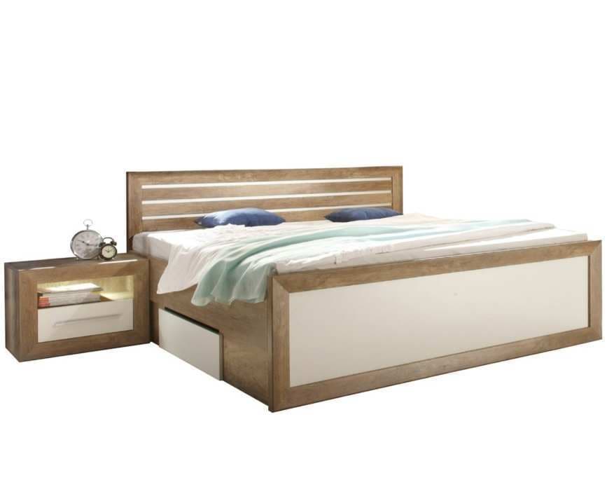Postel Fernando 180x200, 2 noční stolky s LED