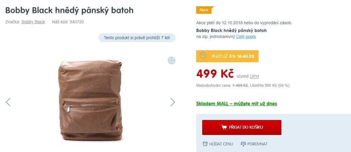 Originální pánský batoh Bobby Black