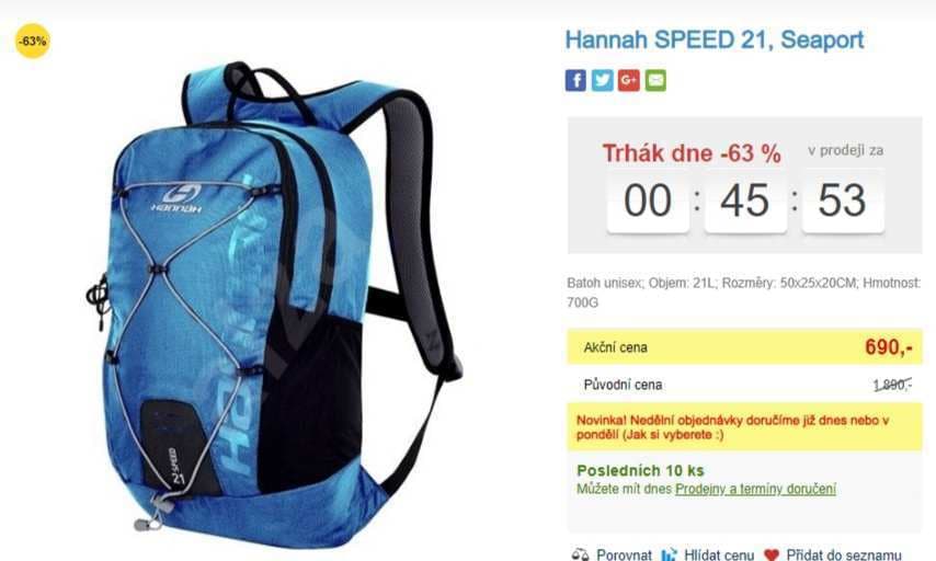 Sportovní batoh Hannah SPEED 21l., Seaport