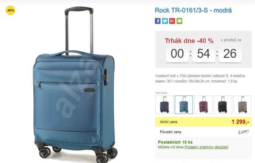 Cestovní kufr ROCK S, objem 30 litrů