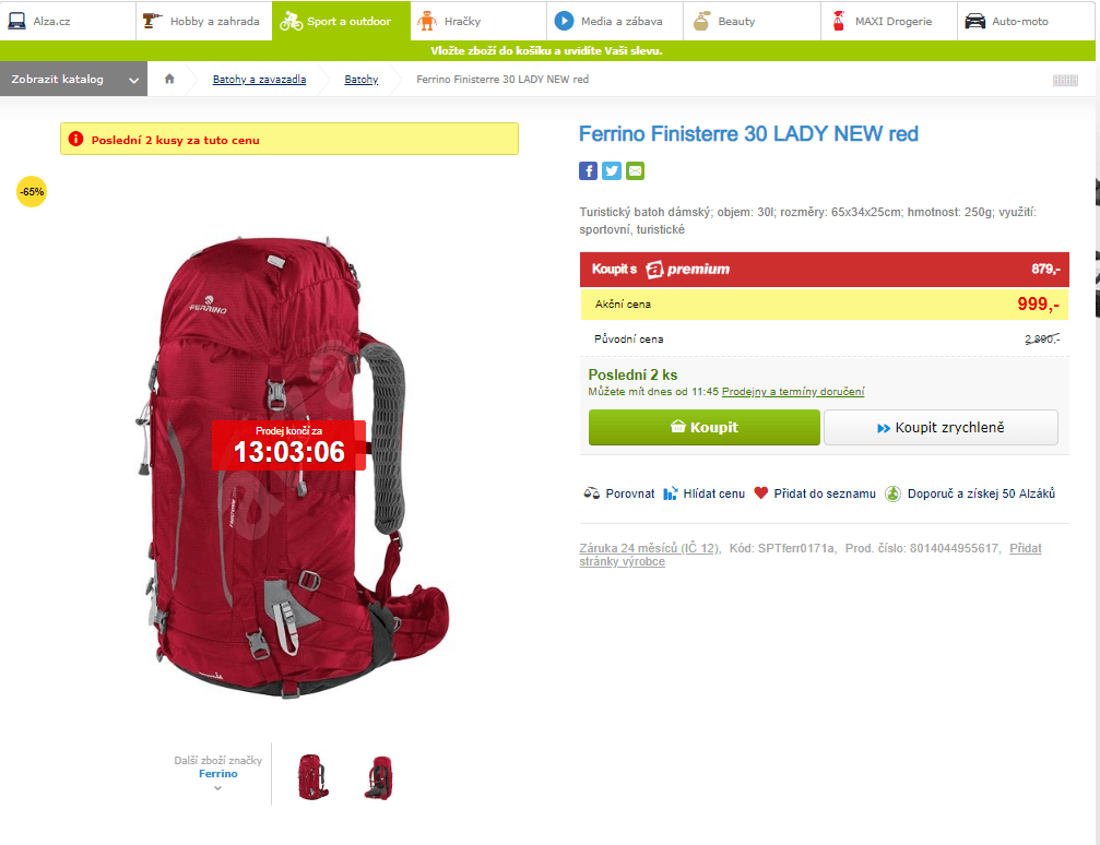 Batoh Ferrino FINISTERRE 30 Lady