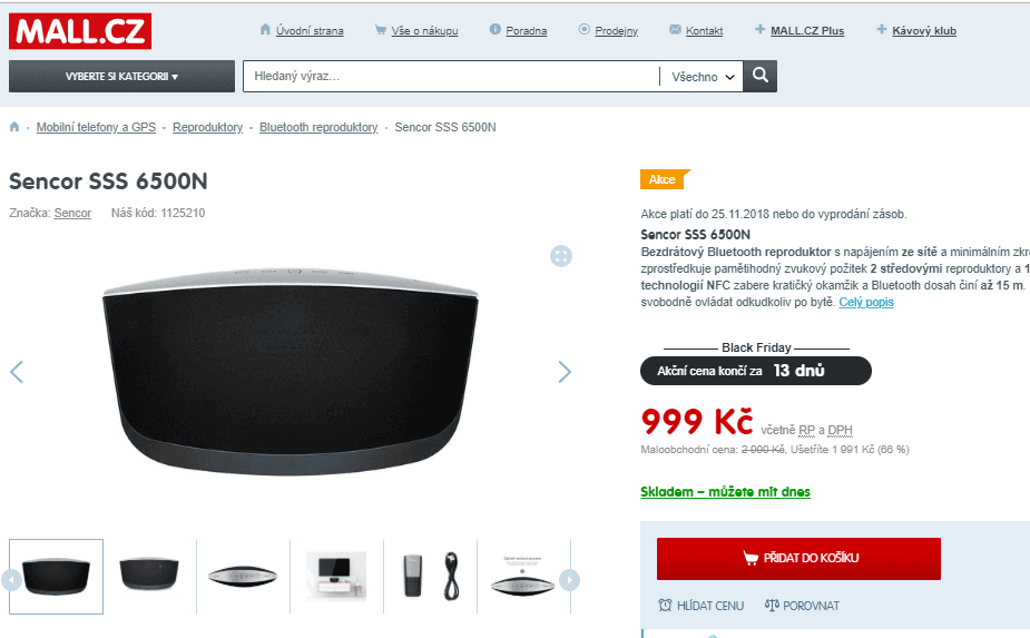 Přenosný reprák Sencor, 60W, subwoofer, NFC
