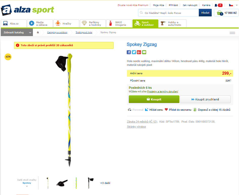 Hole nordic walking Spokey Zigzag