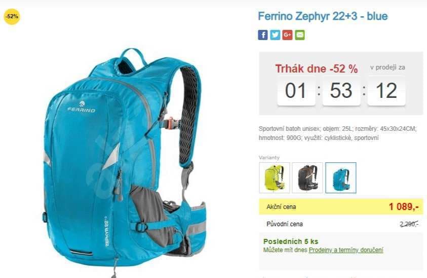 Sportovní batoh Ferrino ZEPHYR 22+3 