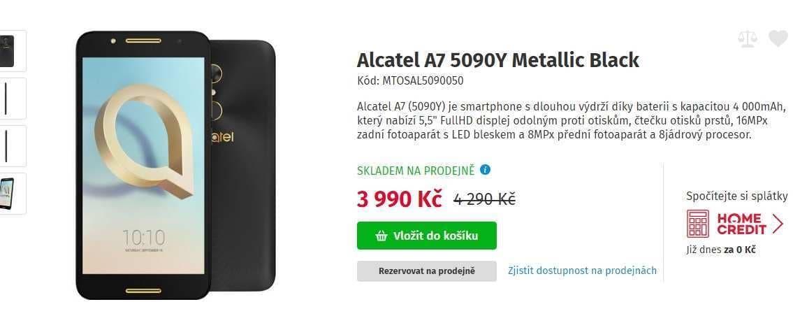Alcatel A7, 8x 1,5GHz, 3GB RAM, LTE, NFC, 5,5"