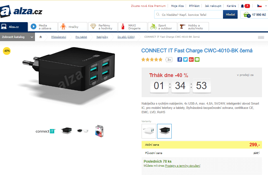 Nabíječka USB Connect IT CWC-4010