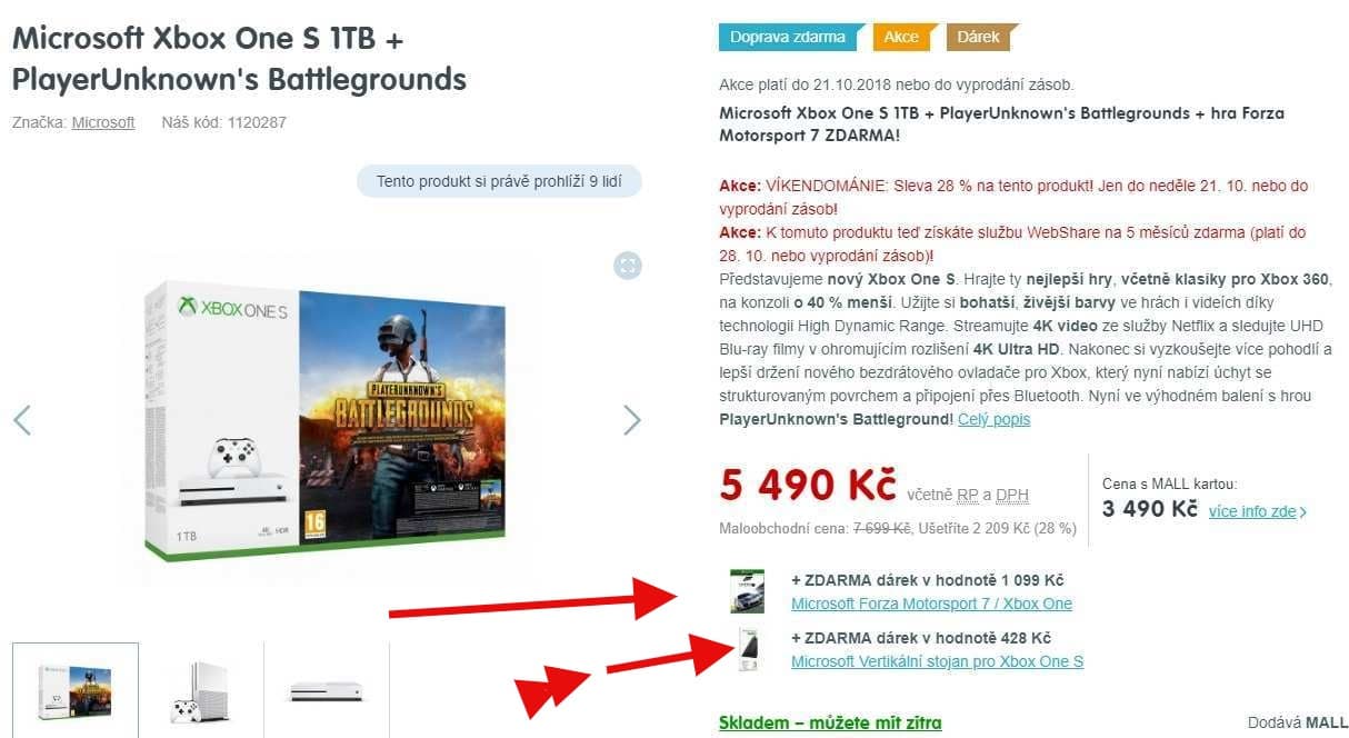 Microsoft XBOX ONE S, 1TB, bílá + 2 hry