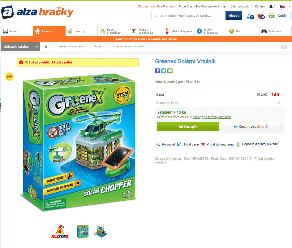 Solární Vrtulník Greenex 