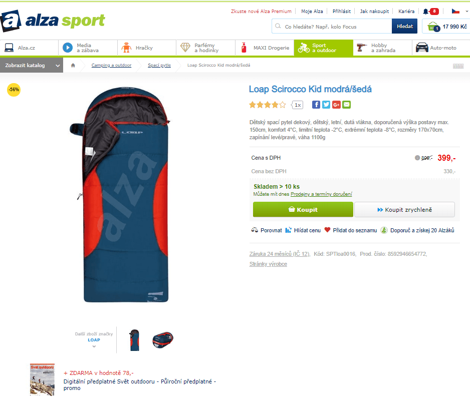 Dětský spacák Loap Scirocco Kid