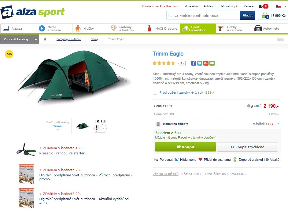 Stan Trimm Eagle pro 4 osoby