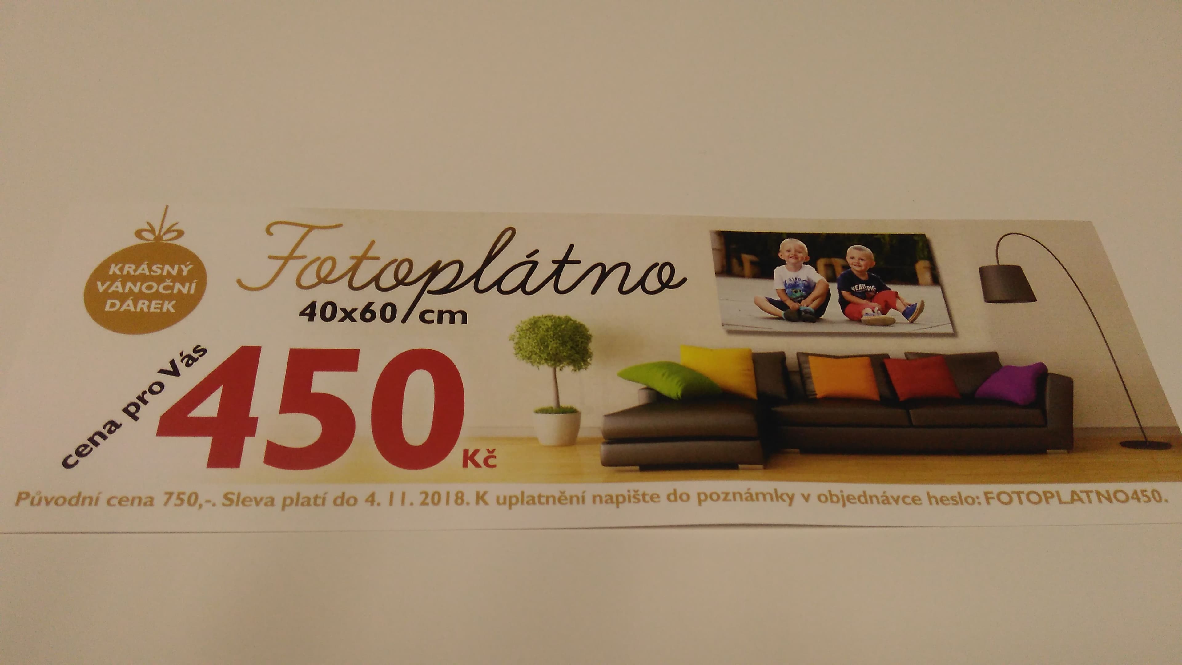 Fotoplátno 40x60 za 450,-