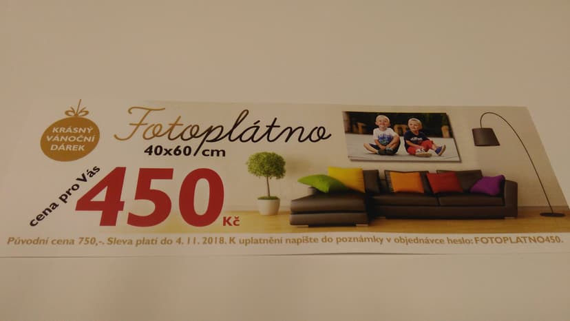 Fotoplátno 40x60 za 450,-