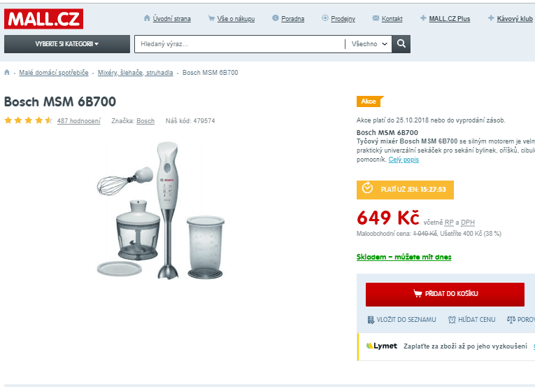 Ponorný mixér Bosch MSM + příslušenství
