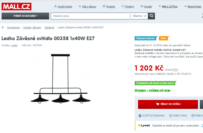 Závěsné světlo Ledko 00358