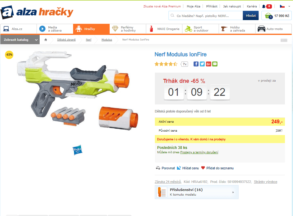Dětská pistole Nerf Modulus IonFire