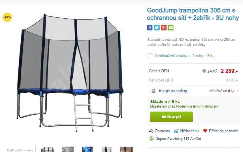 Trampolína GoodJump, 305 cm