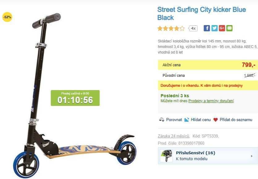Silniční skládací koloběžka STREET SURFING City