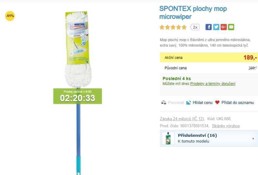 Set Spontex mop Microwiper Extra