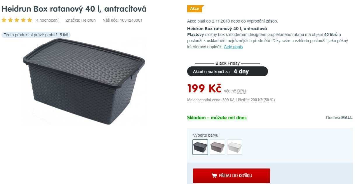 Ratanový box Heidrun, 40 litrů