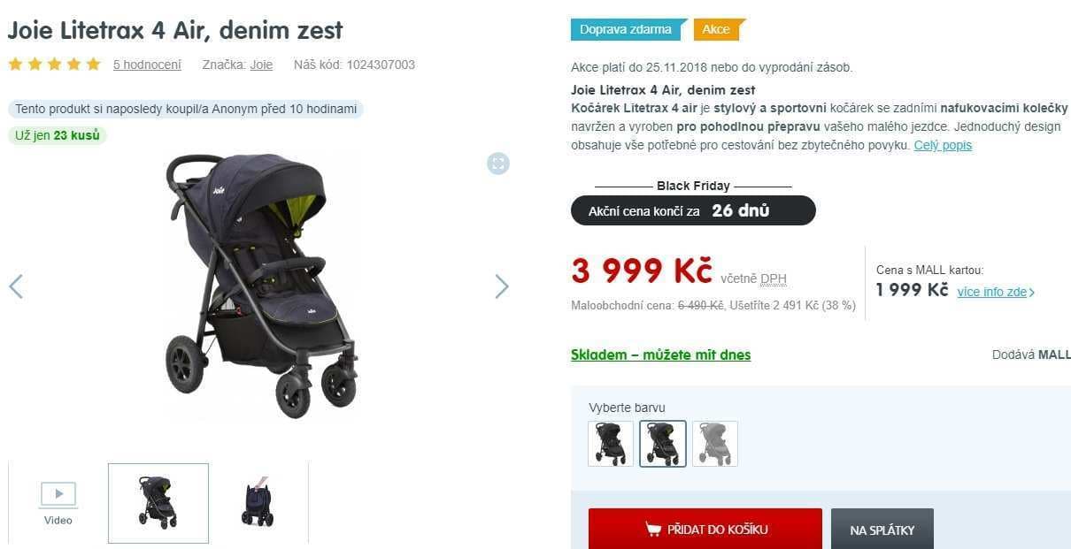 Sportovní kočárek Joie Litetrax 4 Air