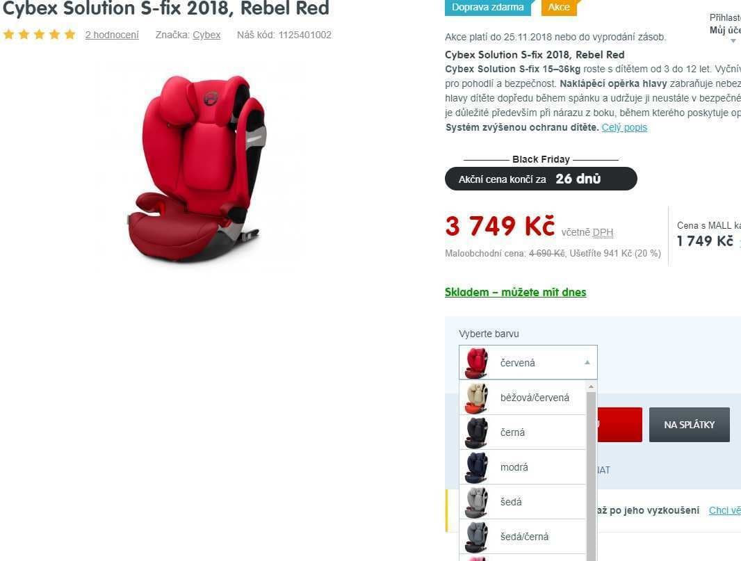 Autosedačka Cybex Solution S-fix, 15-36 kg