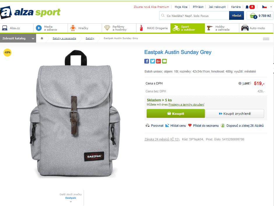 Batoh Eastpak Austin Sunday 18L