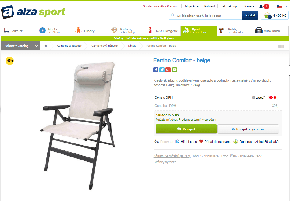 Skládací křeslo Ferrino Comfort