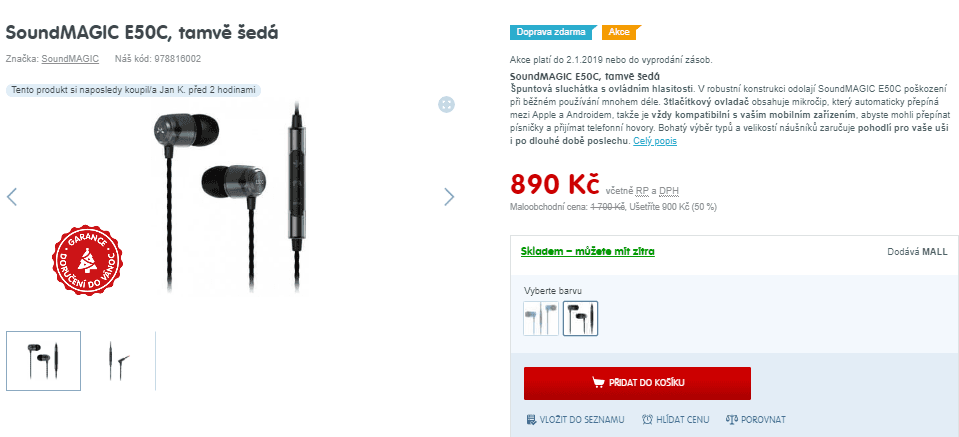 Sluchátka SoundMAGIC E10C