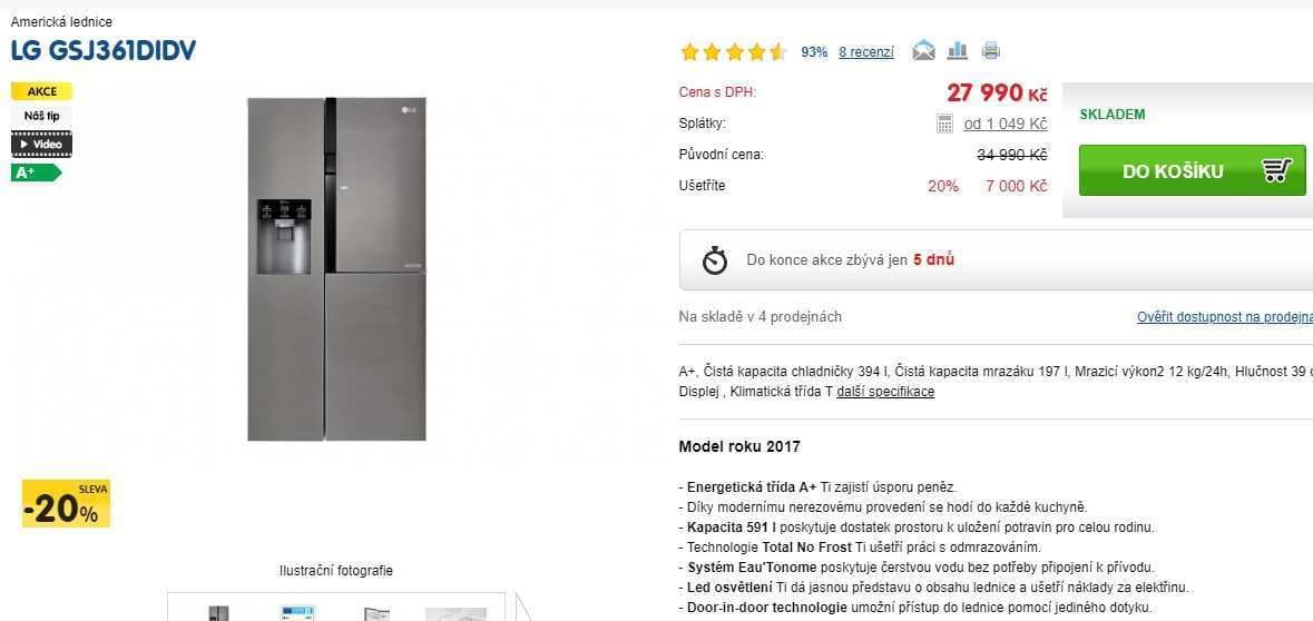 Americká lednice LG