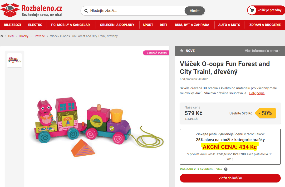 Dřevěný vláček O-oops Fun Forest and City