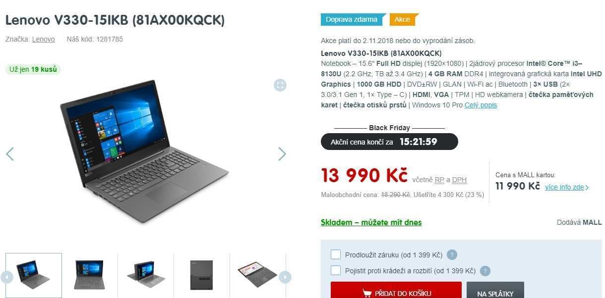 Lenovo, i3, 3,4GHz, 4GB RAM, 15,6"