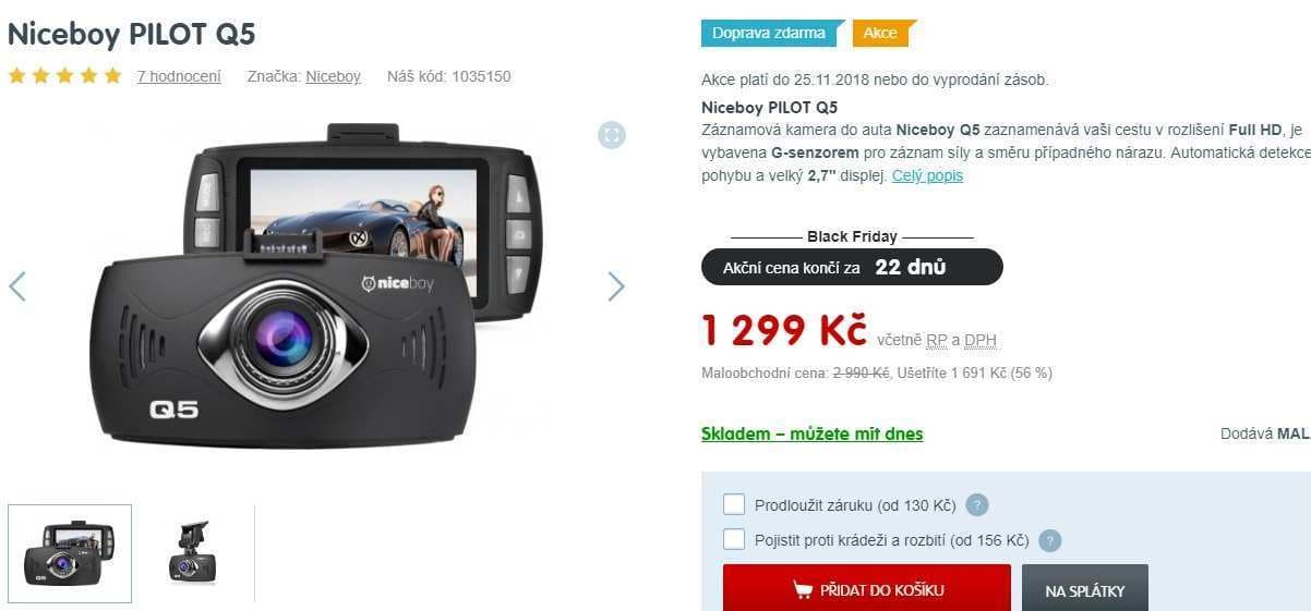 Autokamere Niceboy Pilot Q5, FHD, HDR