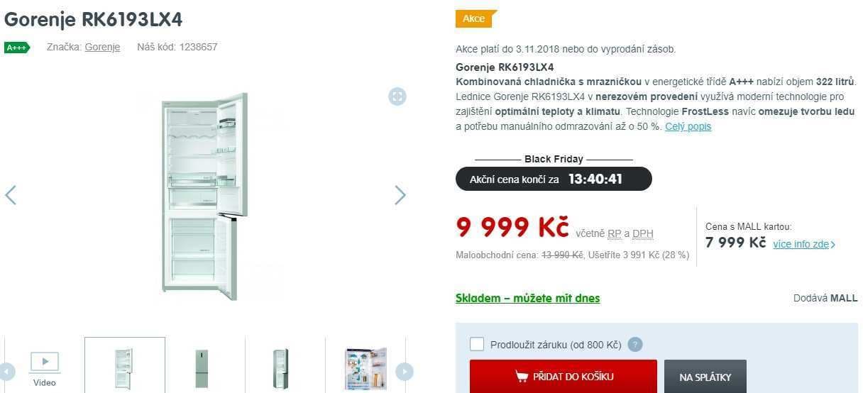 Lednice Gorenje, A+++, nerez, 185 cm