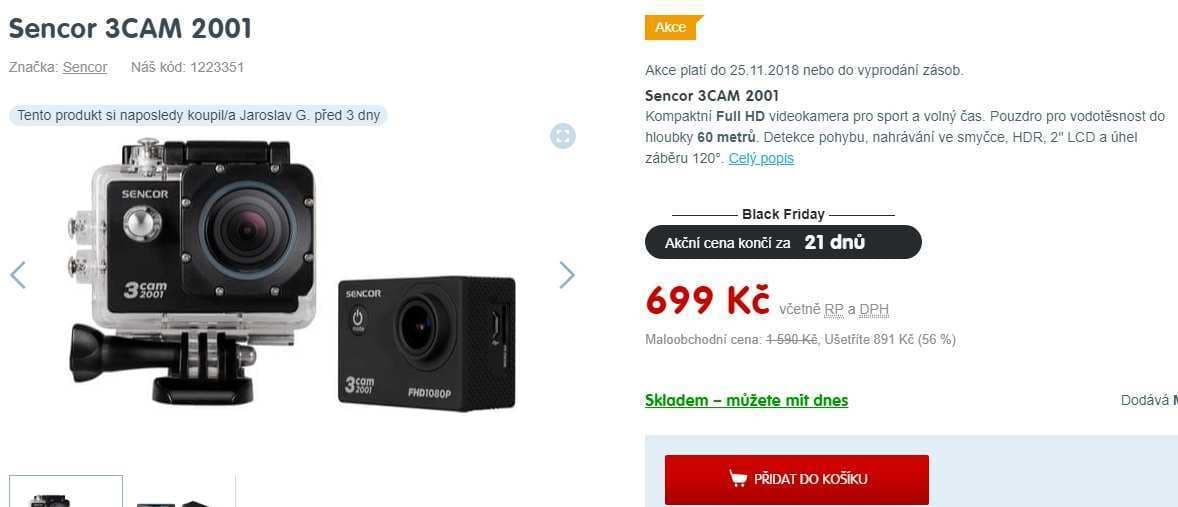 Akční kamera Sencor