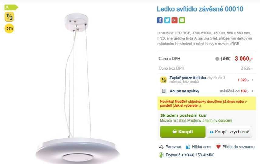 Závěsné světlo Ledko
