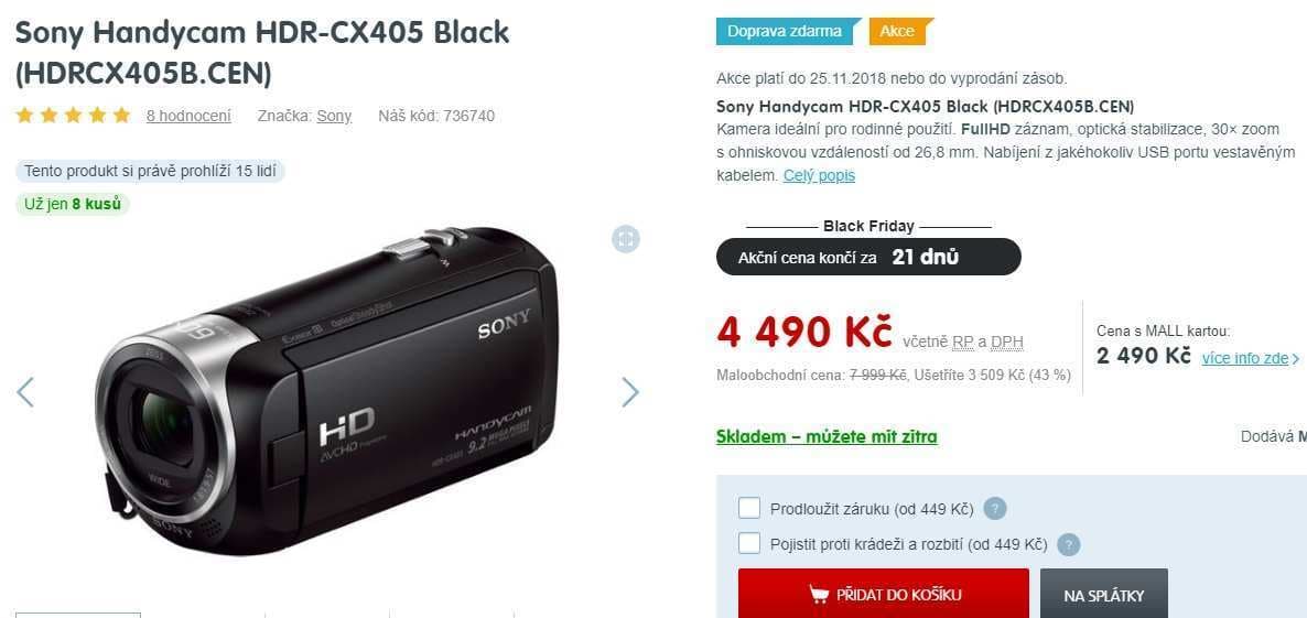 Videokamera Sony HDR-CX405