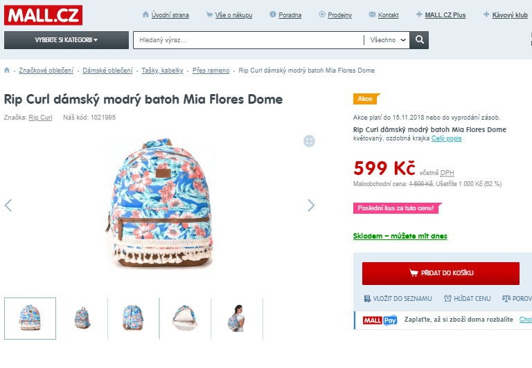 Batoh Rip Curl Mia Flores Dome 17L