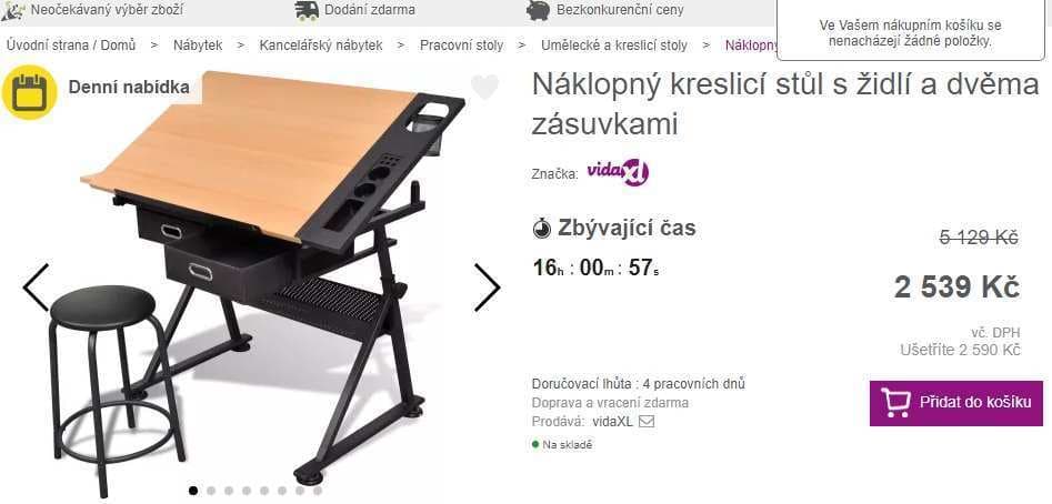 Náklopný pracovní stůl s židlí