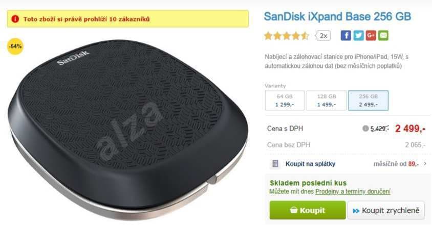 Nabíjecí a zálohovací stanice SanDisk iXpand